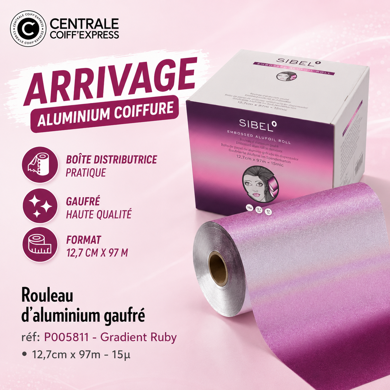 Sibel - Aluminium GRADIENT RUBY 97m
