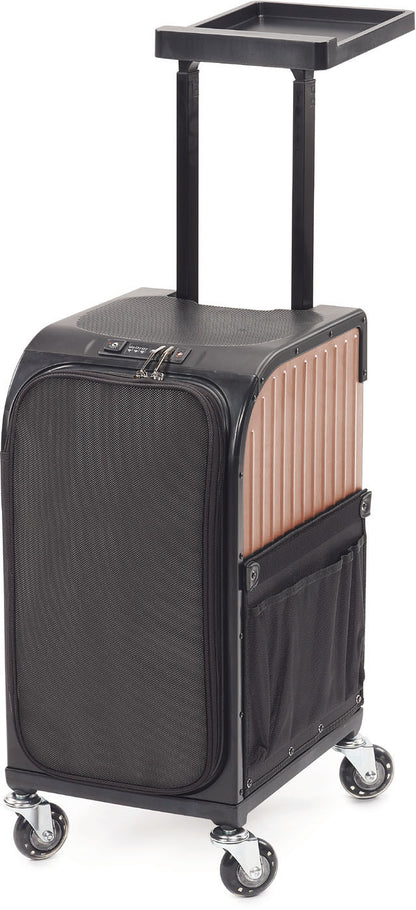 Sibel - Rollercoaster valise 3 en 1 - Valise, tabouret, tablette - Rose gold