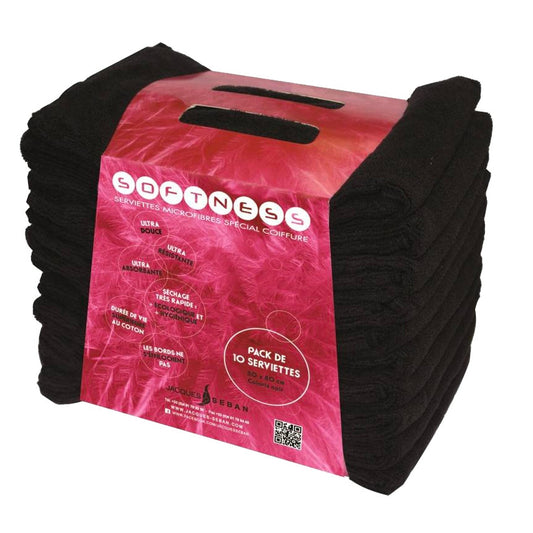 Jacques Seban - Lot de 6 serviettes microfibres noir