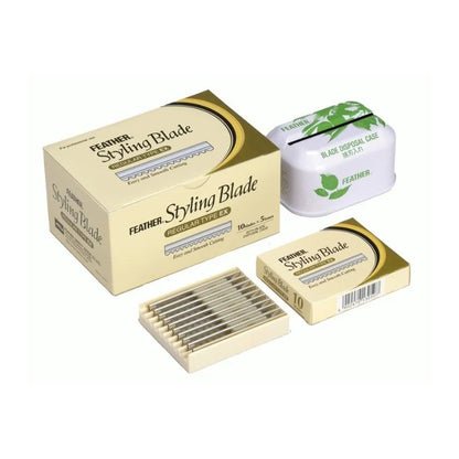 Feather - Lot de 5 boites de 10 lames Styling Blade + 1 collecteur