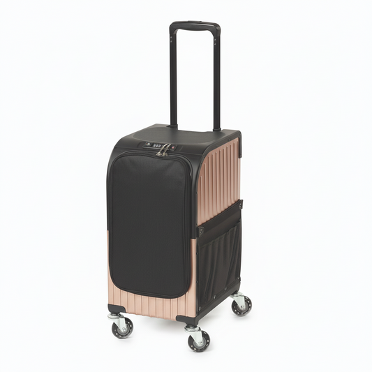 Sibel - Rollercoaster valise 3 en 1 - Valise, tabouret, tablette - Rose gold