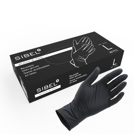 Sibel - Gants réutilisables en latex Black & Pro - Taille L
