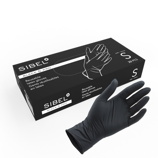 Sibel - Gants réutilisables en latex Black & Pro - Taille S
