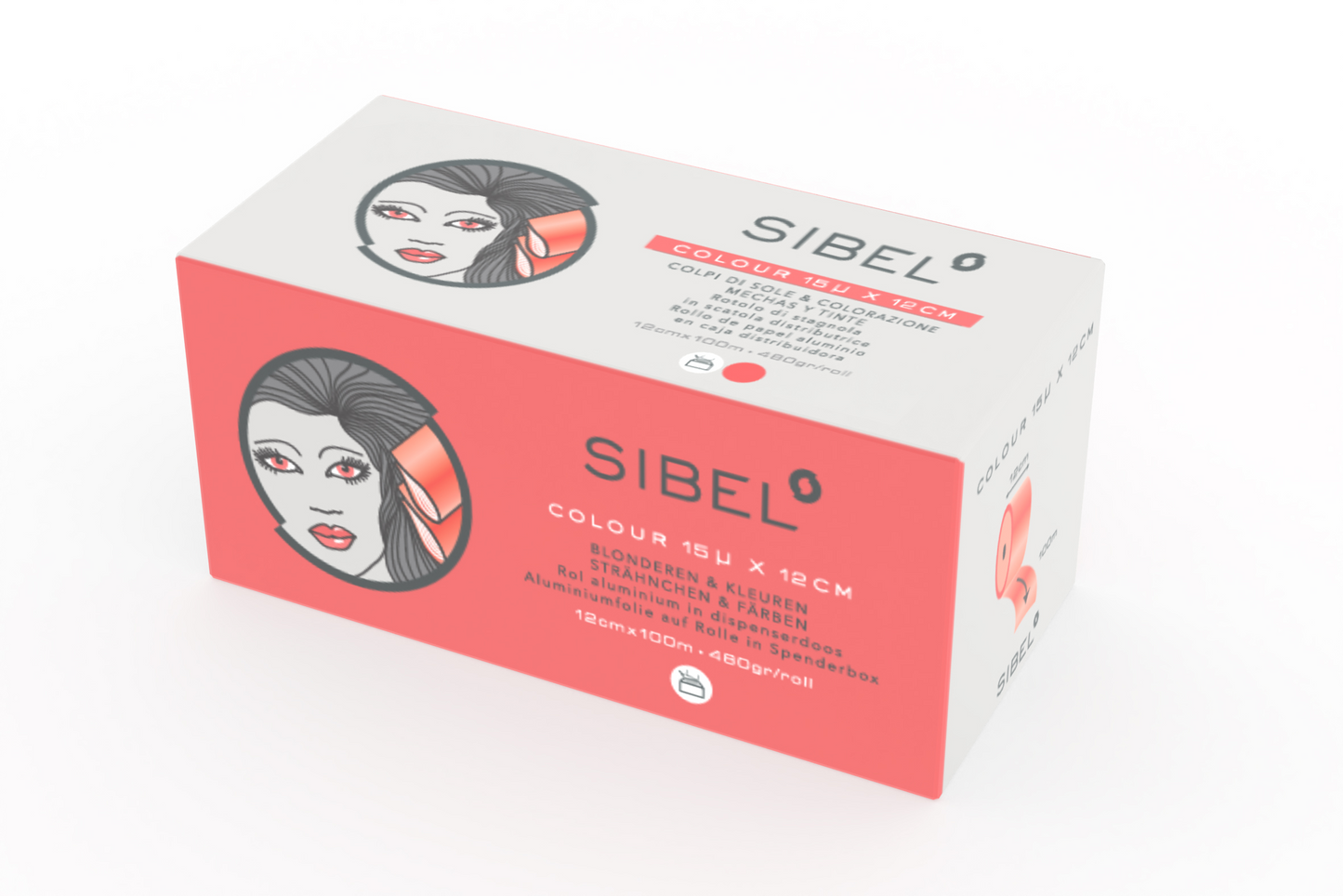 Sibel - Rouleau d'aluminium rouge 15µ - 12cm x 100m